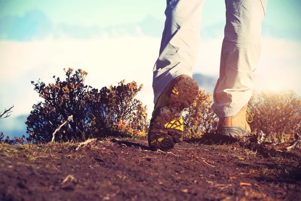 Hiker ben på berg — Stockfoto