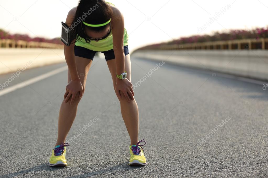 tired woman runner