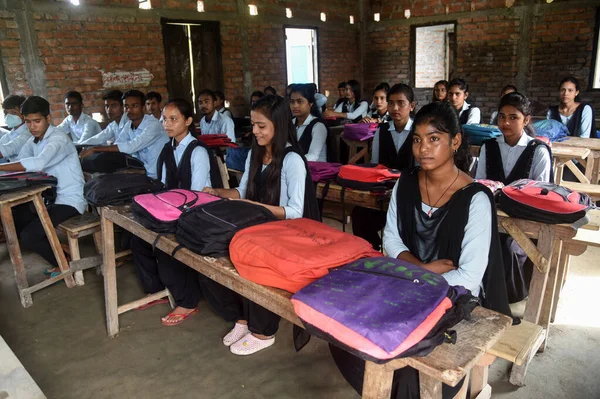 Barpeta Assam Indien September 2021 Schüler Der Klasse Besuchen Eine lizenzfreie Stockfotos