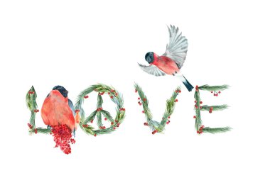 2021 yeni yıl sembolü, suluboya barış işareti, 2021 Joy Love Hope tebrik kartları, süblimleşme baskısı, çıkartmalar, tişörtler