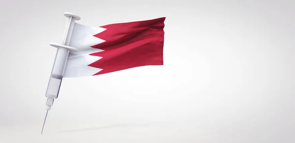 Védőfecskendő Bahrein zászlóval. 3D Renderelés — Stock Fotó