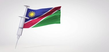 Namibya bayraklı aşı şırıngası. 3B Hazırlama