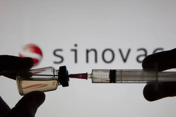 OXFORD, UK - February 2020: Sinovac company chinese based coronavirus vaccine — 스톡 사진