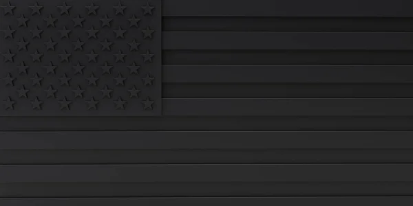 Black United States stars and stripes flag. Black history month. 3D Rendering — Stock Photo, Image