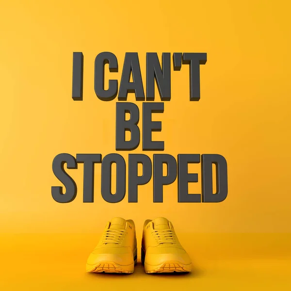 I cant be stopped motional workout fitness phrase, 3d Rendering — стоковое фото