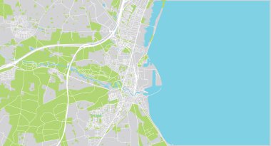 Danimarka 'nın Koge kentinin şehir haritası