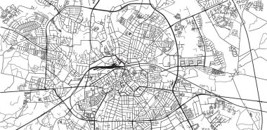 Odense, Danimarka kentsel vektör şehir haritası