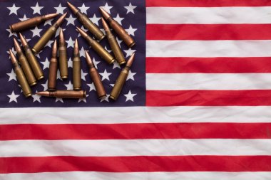 Birleşik Devletler yıldız ve çizgili bayrağında mermi mühimmatı