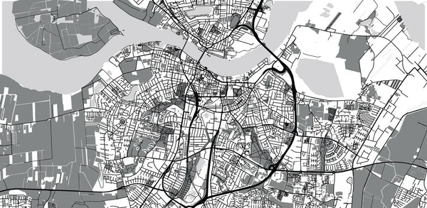 Mapa da cidade de vetor urbano de Aalborg, Dinamarca — Vetor de Stock