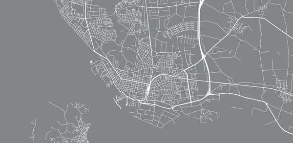 デンマークのエスベルクの都市ベクトル都市地図 — ストックベクタ