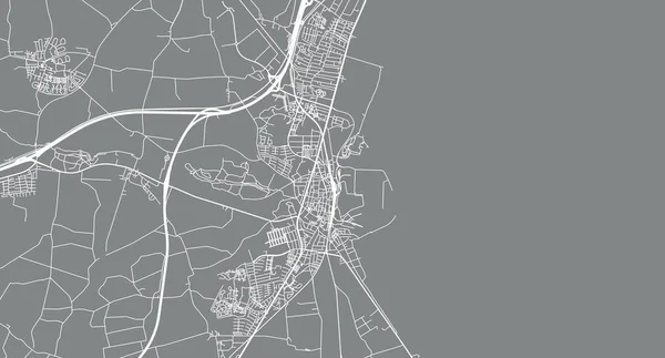 Mapa da cidade de vetores urbanos de Koge, Dinamarca — Vetor de Stock