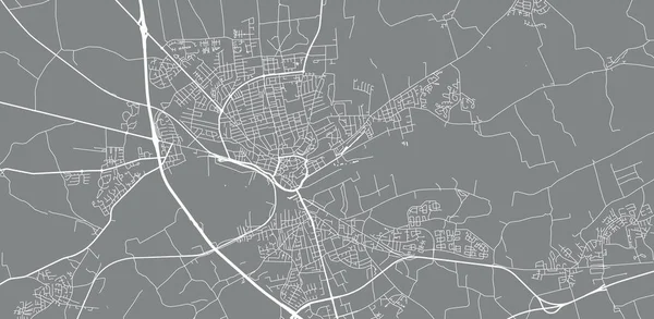 Mapa da cidade de vetores urbanos de Randers, Dinamarca — Vetor de Stock