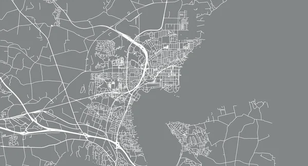 Mapa da cidade de vetor urbano de Fredericia, Dinamarca — Vetor de Stock