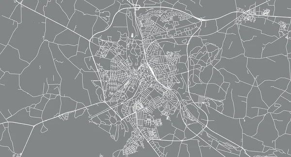 Mapa da cidade de vetor urbano de Naestved, Dinamarca — Vetor de Stock