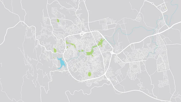 Mapa da cidade de vetor urbano de Abha, Arábia Saudita, Oriente Médio — Vetor de Stock