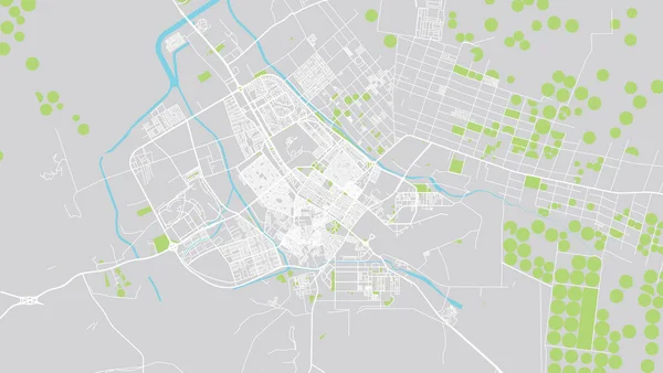 Mapa urbano de Tabuk, Arabia Saudita, Oriente Medio — Vector de stock