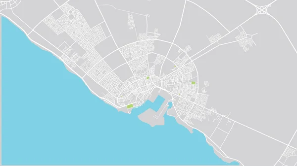 Mapa de Yanbu, Arabia Saudita, Oriente Medio, vector urbano — Vector de stock