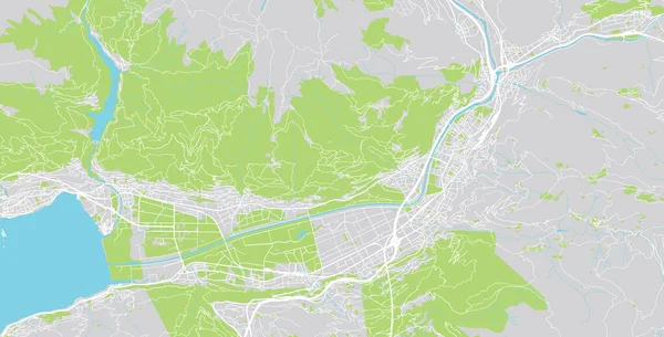 Urban vector city map of Bellinzona, Switzerland, Europe — 스톡 벡터