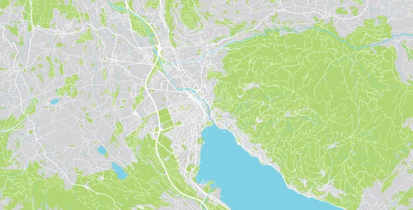 Urban vector city map of thun, Ελβετία, Ευρώπη — Διανυσματικό Αρχείο