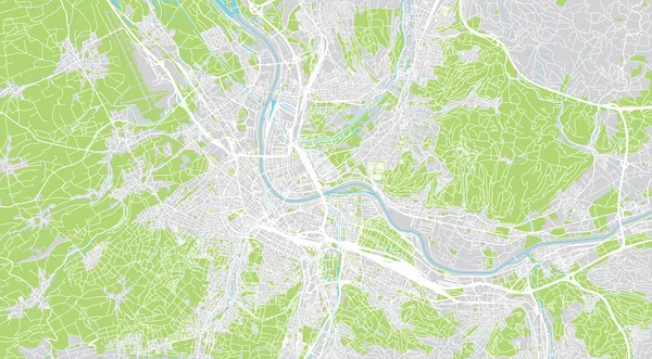 Mapa urbano de Basilea, Suiza, Europa — Archivo Imágenes Vectoriales