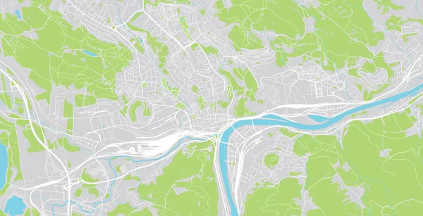 Stadtplan von usti nad labem, Tschechische Republik, Europa — Stockvektor