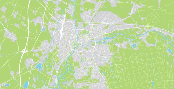 Mapa urbano de hradec kralove, República Checa, Europa — Archivo Imágenes Vectoriales