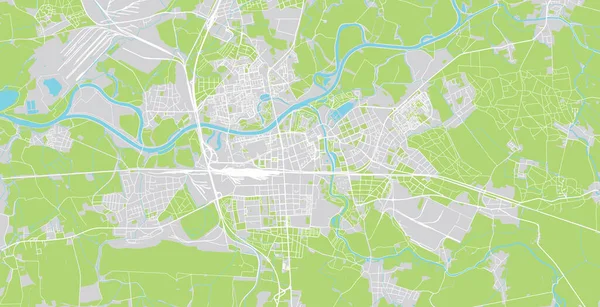 Mapa da cidade de vetor urbano de Pardubice, República Checa, Europa —  Vetores de Stock