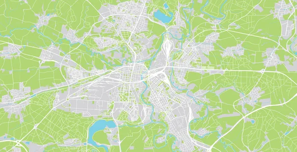 도시 벡터 도시 지도 : Pilsen, Czech Republic, Europe — 스톡 벡터
