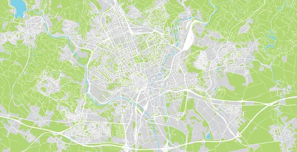 Mapa da cidade de vetor urbano de Brno, República Checa, Europa — Vetor de Stock