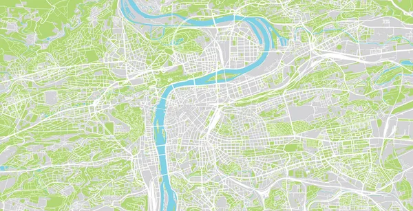 Mapa urbano de Praga, República Checa, Europa — Vector de stock