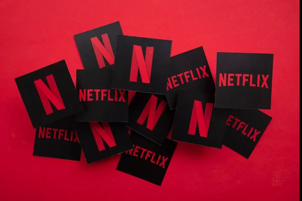 LONDON, UK - APRIL 2021: Netflix on demand tv and movie steaming service logo — Stock Photo, Image