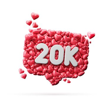 20.000 sosyal medya üyesi abone olun ya da pankartı takip edin. 3B Hazırlama
