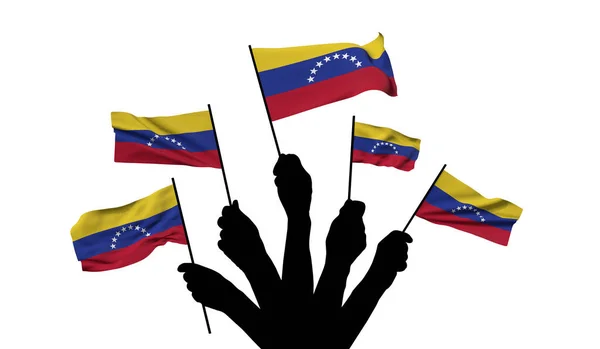 Державний прапор Венесуели був піднятий. 3D Рендерінг — стокове фото