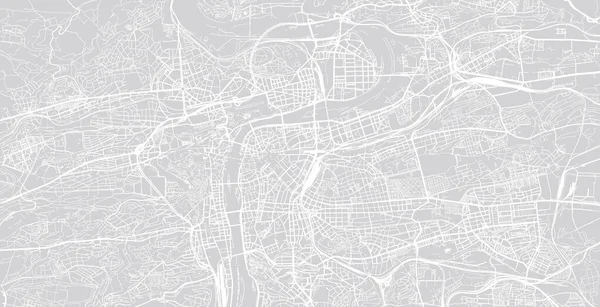 Mapa urbano de Praga, República Checa, Europa — Vector de stock