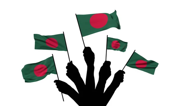 Державний прапор біґладешу розмахують. 3d рендеринг — стокове фото