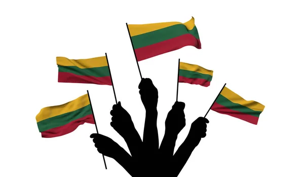 Lithuania national flag being waved. 3D Rendering — Foto Stock
