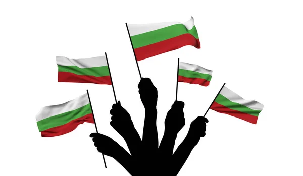 Bulgarische Nationalflagge geschwenkt. 3D-Rendering — Stockfoto