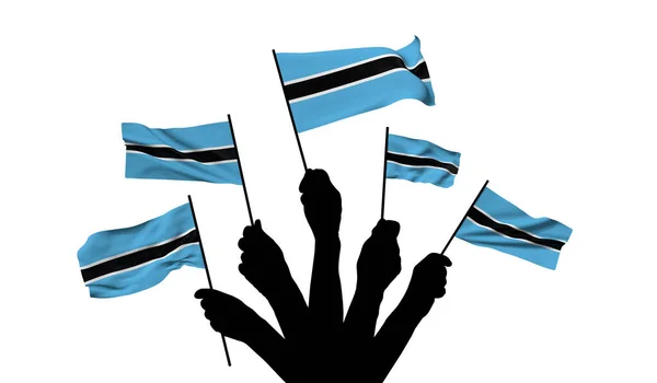 Bandiera nazionale del Botswana sventolata. Rendering 3D — Foto Stock