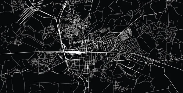 Stadtplan von Pardubice, Tschechische Republik, Europa — Stockvektor