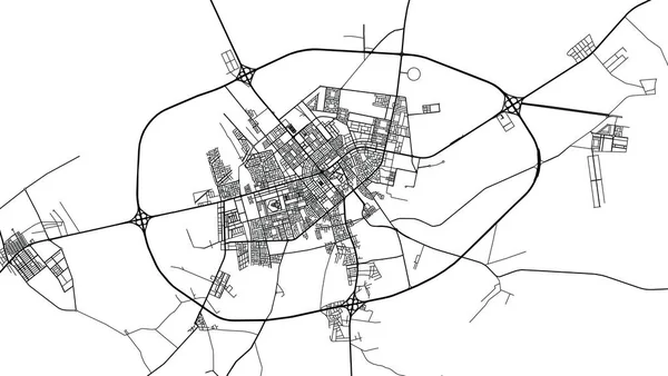 도시 벡터 도시 지도 AAR Rass, Saudi Arabia, Middle East — 스톡 벡터
