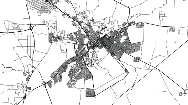 Al Kharj城市矢量城市地图，沙特阿拉伯，中东 — 图库矢量图片