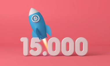 Bitcoin kripto-para roketi 15.000 'e fırlatılıyor. 3B Hazırlama