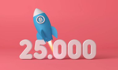 Bitcoin kripto-para roketi 25.000 'e fırlatılıyor. 3B Hazırlama