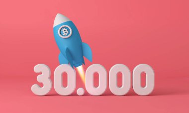 Bitcoin kripto-para roketi 30.000 'e fırlatılıyor. 3B Hazırlama