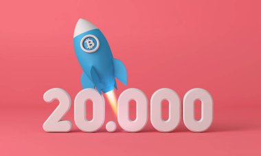 Bitcoin kripto-para roketi 20.000 'e fırlatılıyor. 3B Hazırlama