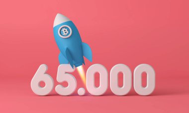 Bitcoin kripto-para roketi 65.000 'e fırlatılıyor. 3B Hazırlama