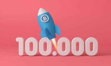 Bitcoin kripto para roketi 100.000 'e fırlatılıyor. 3B Hazırlama