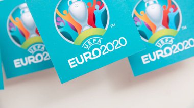 LONDON, İngiltere - Haziran 2021: 2020 UEFA Avrupa Şampiyonası logosu