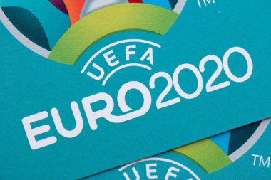 LONDON, İngiltere - Haziran 2021: 2020 UEFA Avrupa Şampiyonası logosu