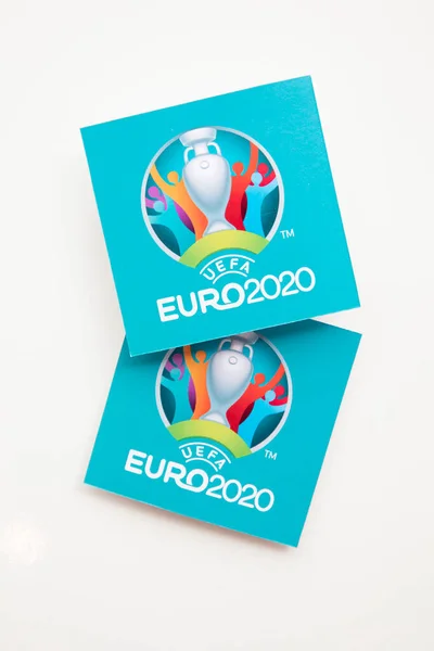 LONDRES, Reino Unido - Junio 2021: Logotipo para el campeonato europeo de la UEFA 2020 —  Fotos de Stock